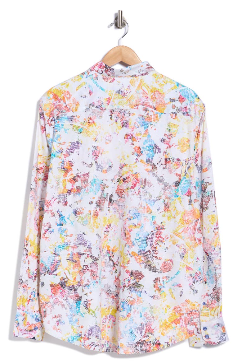 Splash of Color Print Cotton Shirt, Alternate, color, MULTI