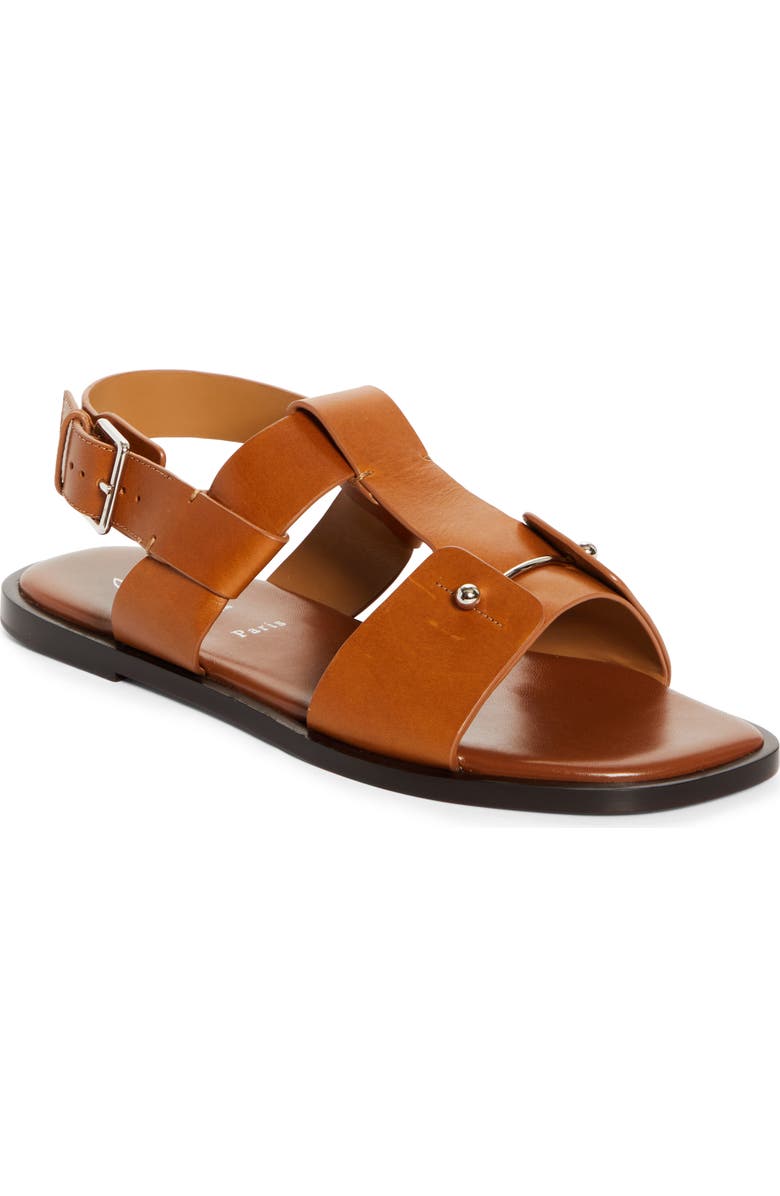 Christian Louboutin CHAMBELISS SANDAL FLAT CALF LI, Main, color, Cuoio