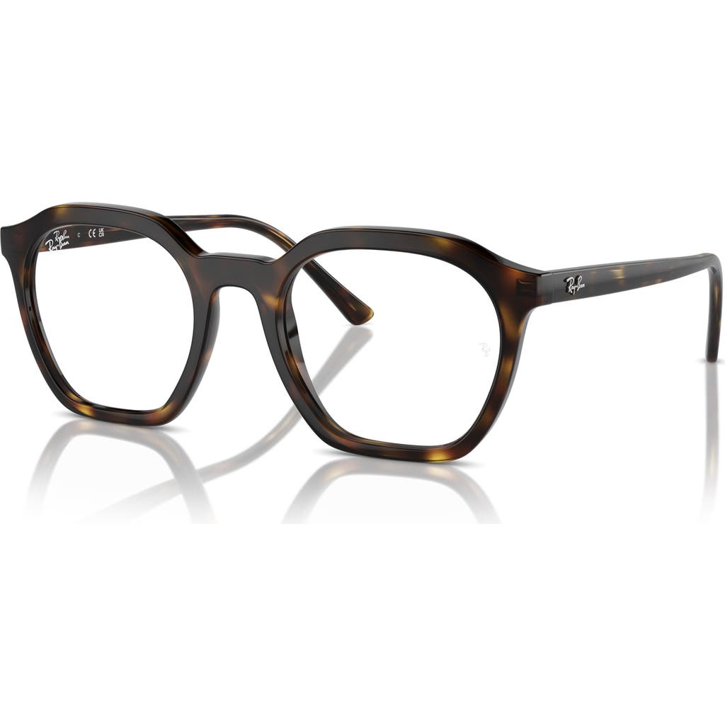 Ray Ban Ray-ban 50mm Irregular Optical Glasses In Brown