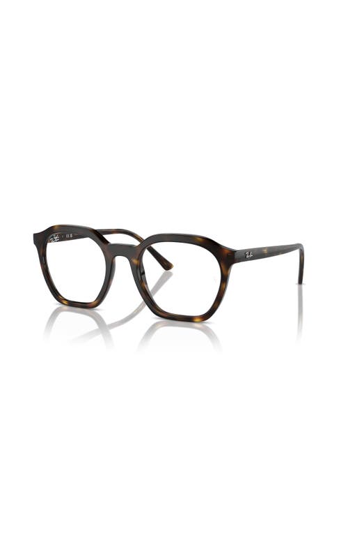 Ray Ban Ray-ban 52mm Irregular Optical Glasses In Black