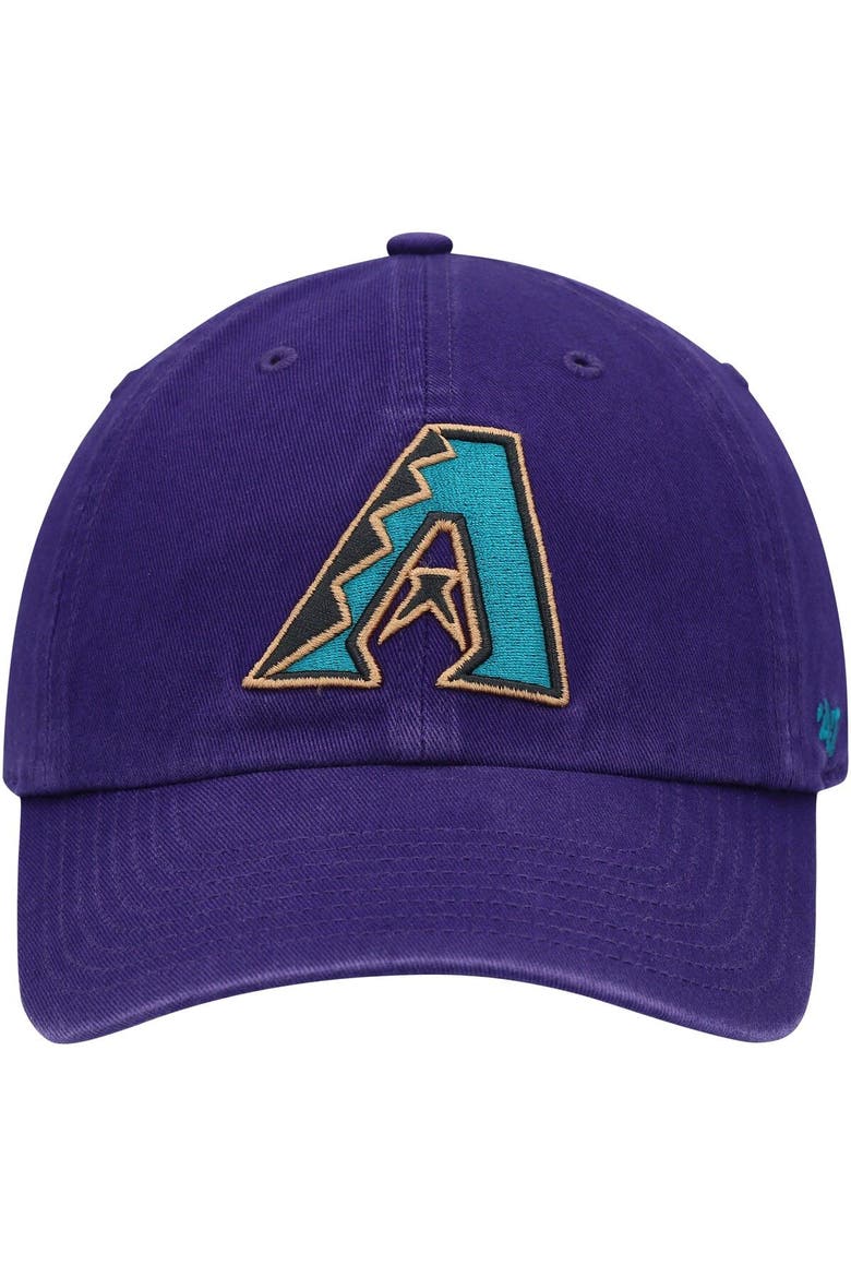 Men's '47 Purple Arizona Diamondbacks Logo Cooperstown Collection Clean Up Adjustable Hat, Alternate, color, Purple