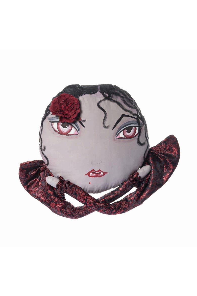 Vampira Zombinaland Halloween Decorative Figurine Pillow, Main, color, Red