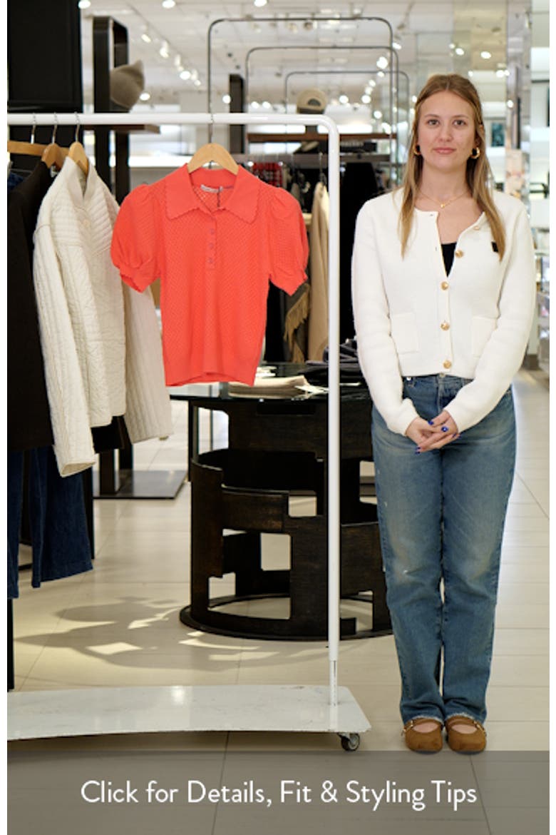 Ramona Puff SleevePointelle Polo Sweater video