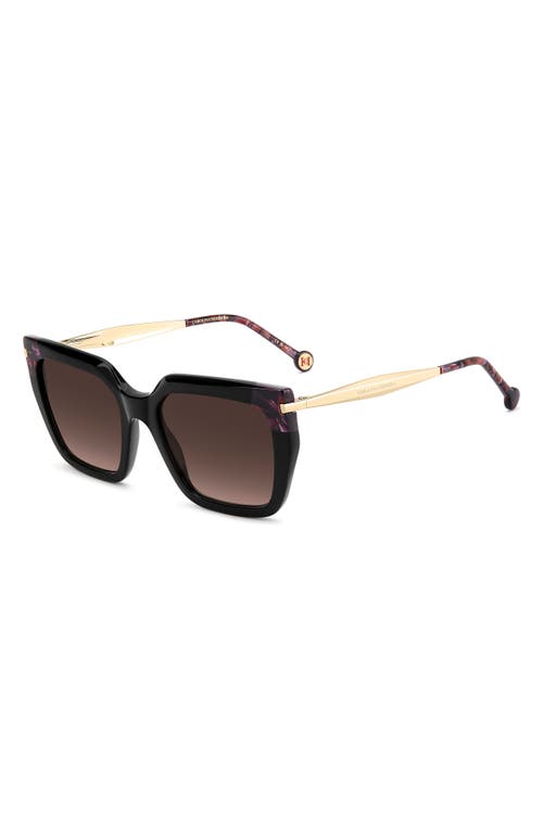 Carolina Herrera 55mm Rectangular Sunglasses In Black