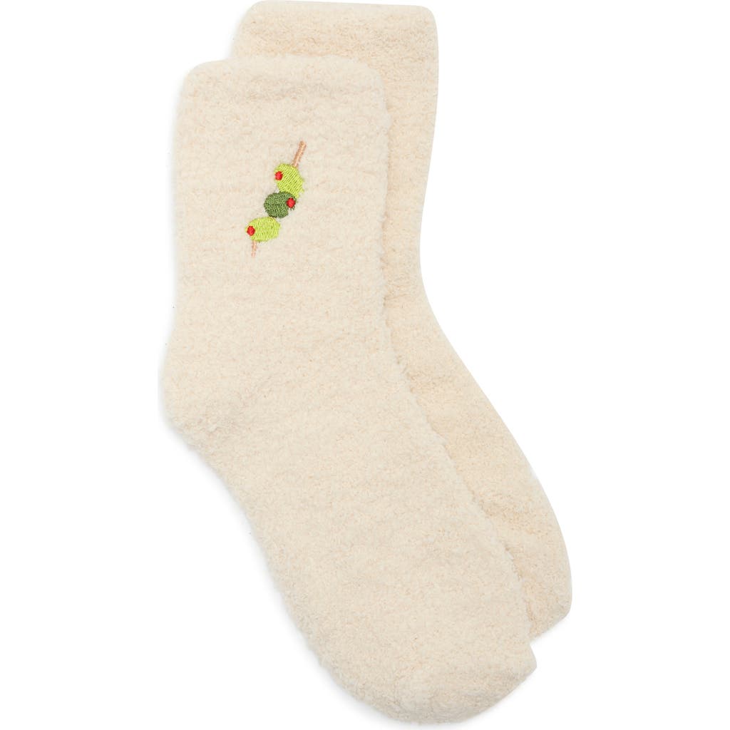 Worn/west Embroidered Olives Crew Socks In Multi