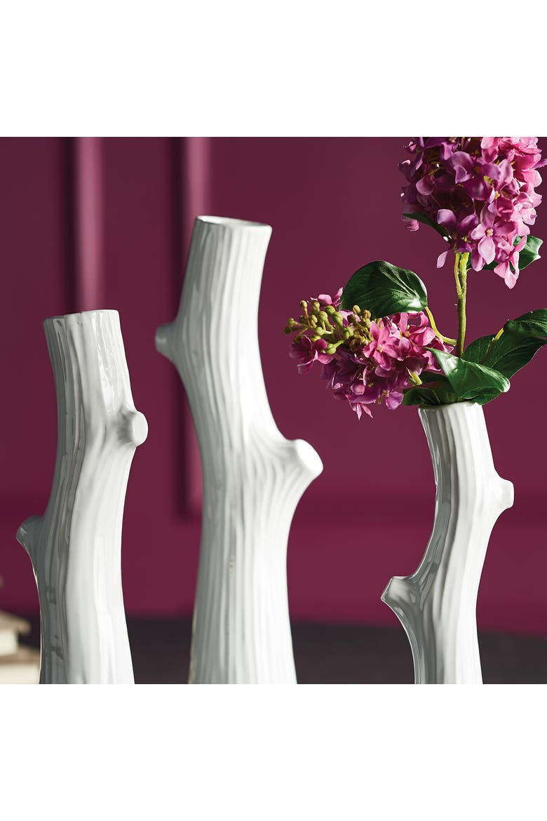 Woodland Tall Vases Set of 3, Alternate, color, White