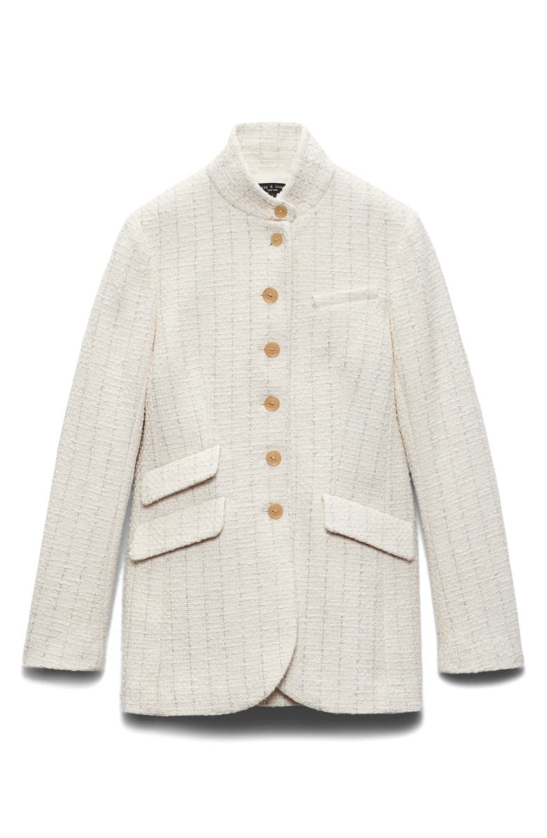 rag & bone Slade Metallic Tweed Blazer, Alternate, color, Ivory