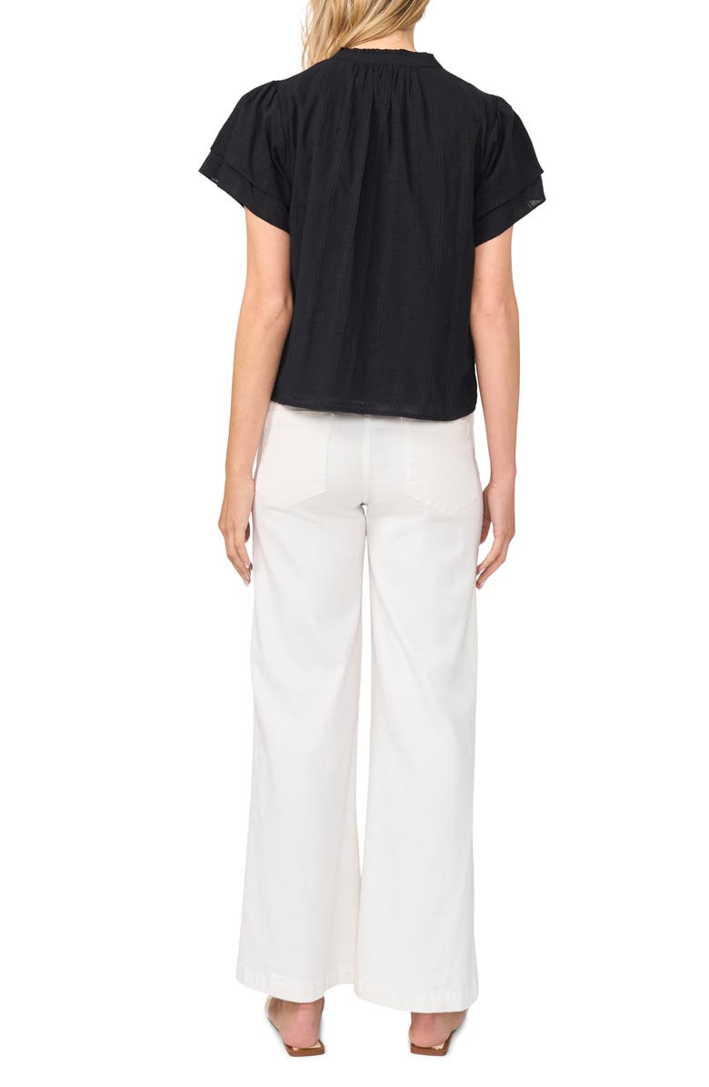 Halogen<sup>®</sup> Ruffle Neck Flutter Sleeve Cotton Top, Alternate, color,