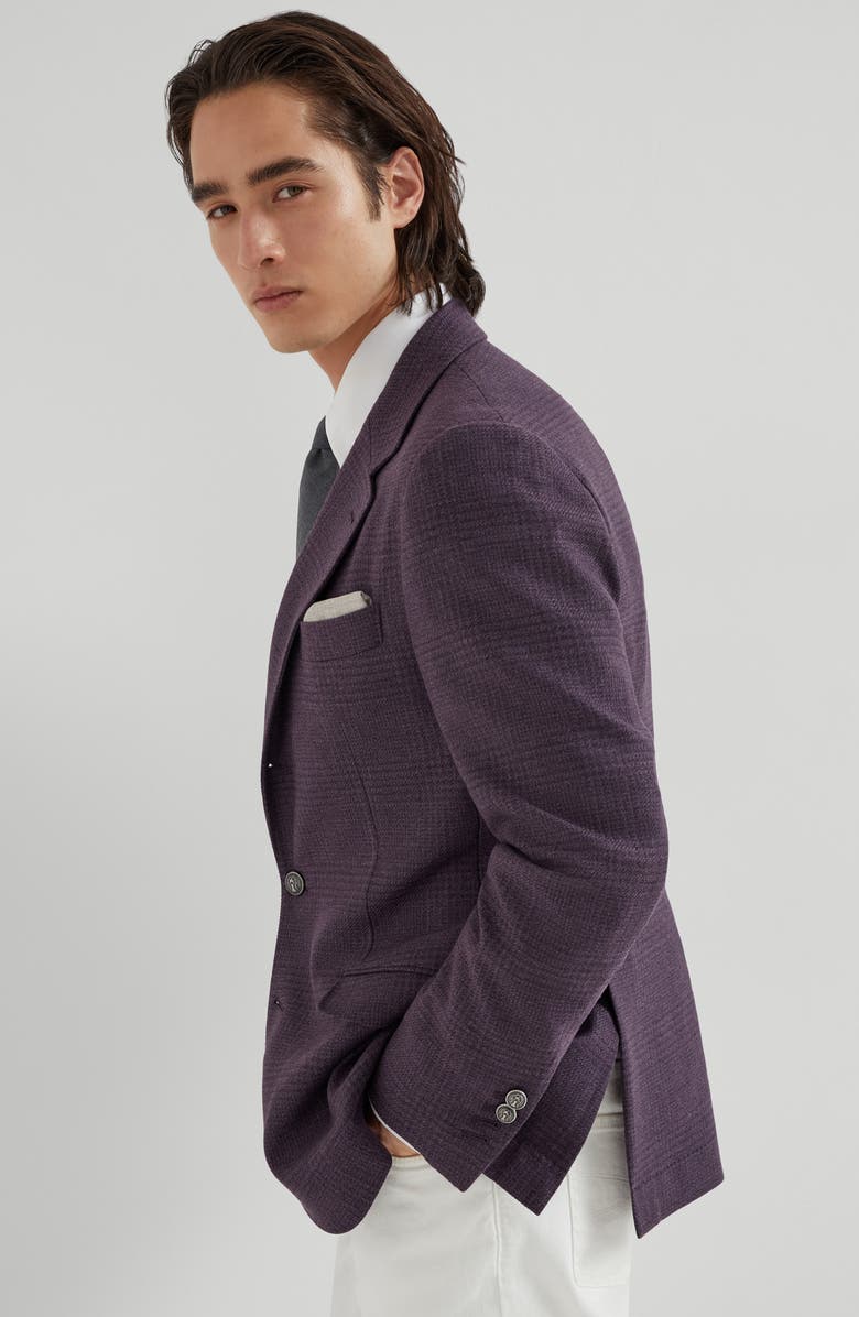 Brunello Cucinelli Blazer with metal buttons, Alternate, color, Burgundy