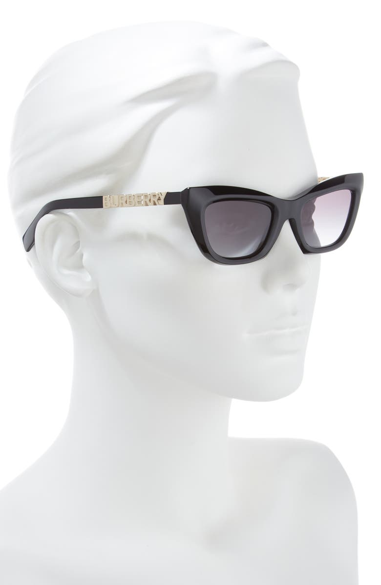 Burberry 51mm Cat Eye Sunglasses, Alternate, color, Black