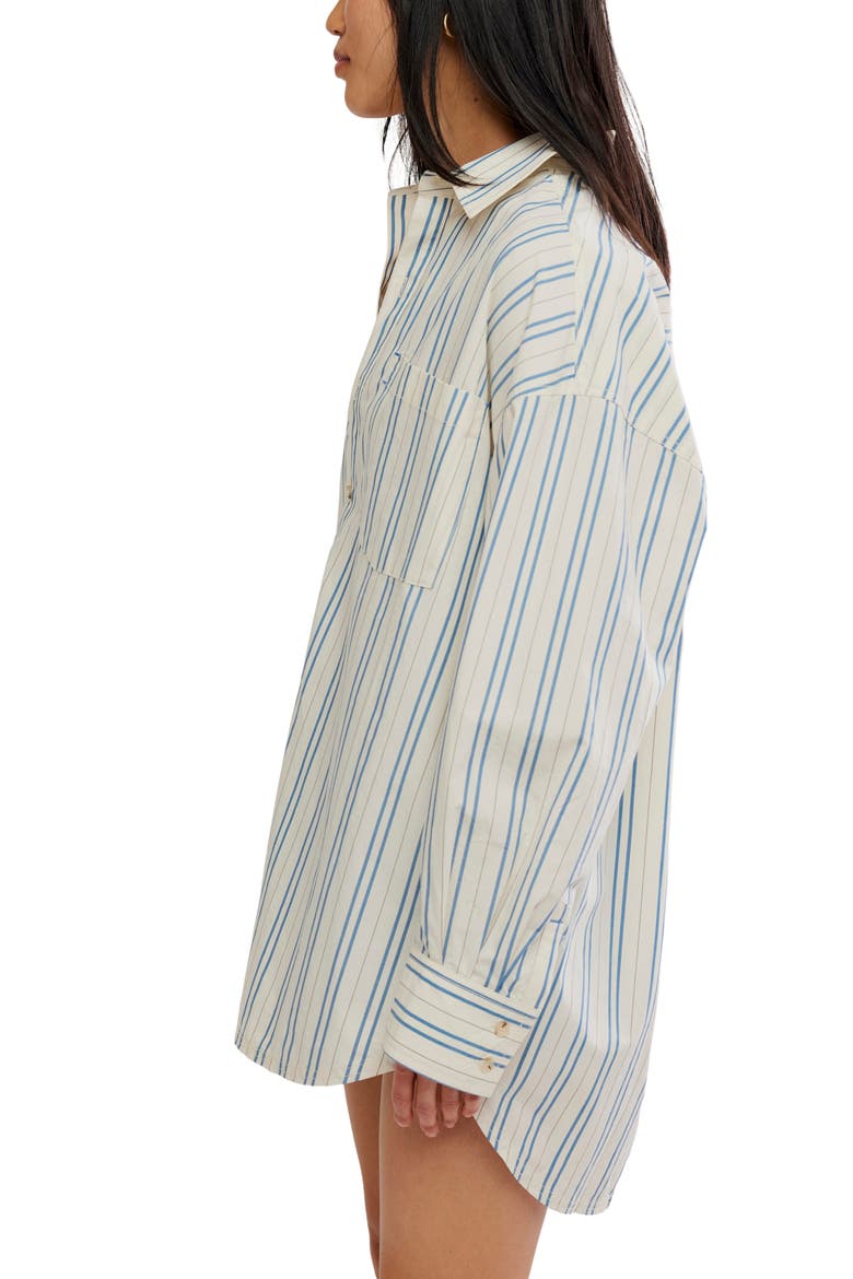 We The Free Freddie Striped Cotton Shirt, Alternate, color, IVORY COMBO