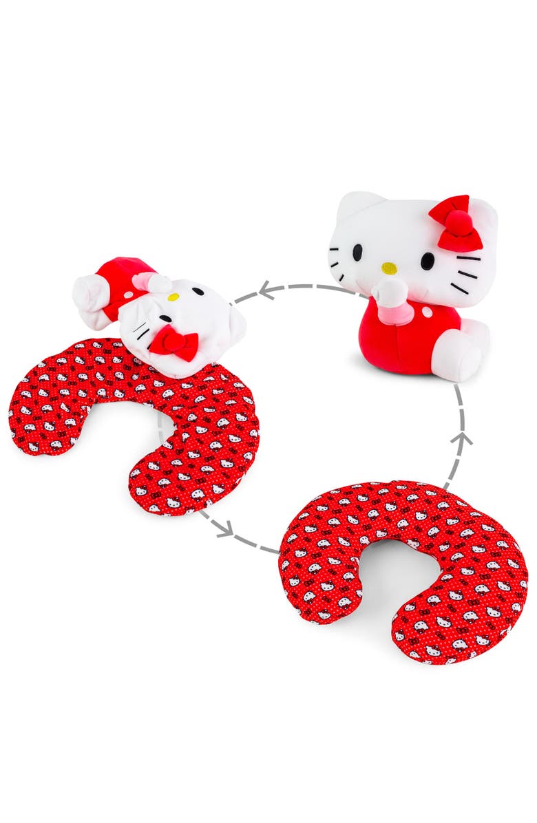 Toynk Sanrio Hello Kitty Reversible Neck Roll Pillow and Plush Toy, Main, color, Red