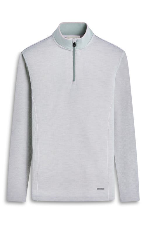 Bugatchi Quarter Zip Performance Pullover In Mint