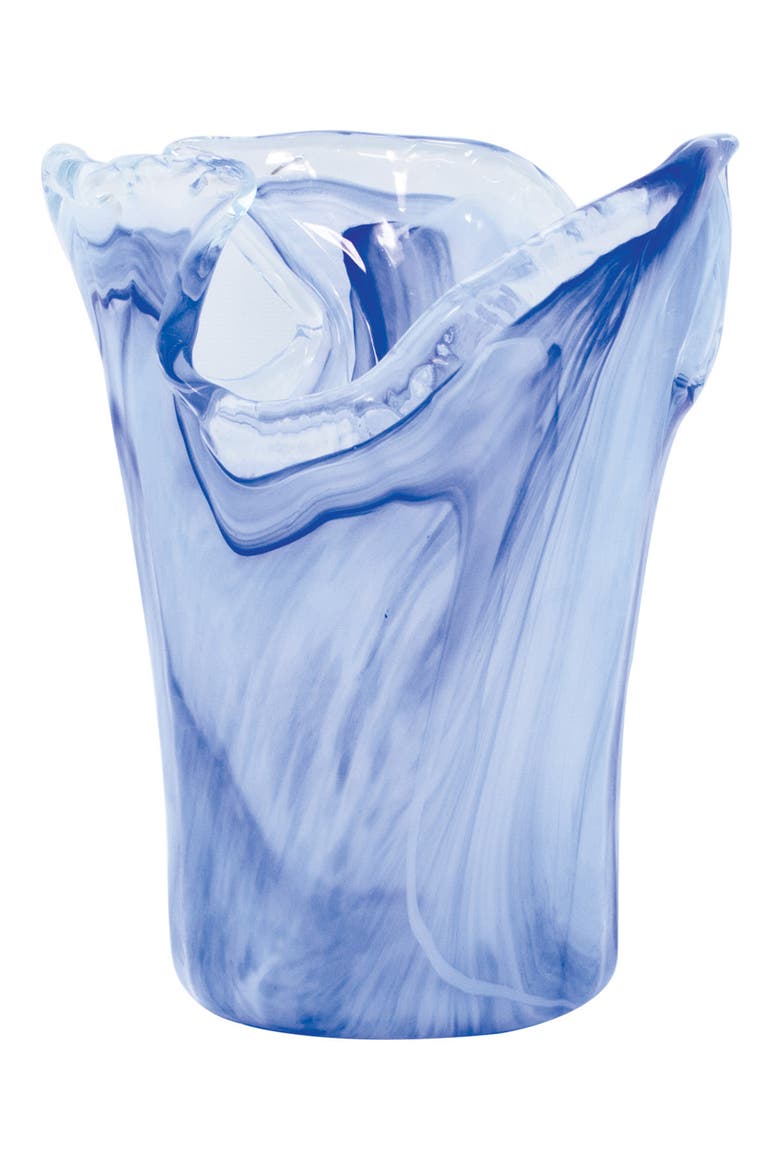Onda Short Glass Vase, Main, color, COBALT