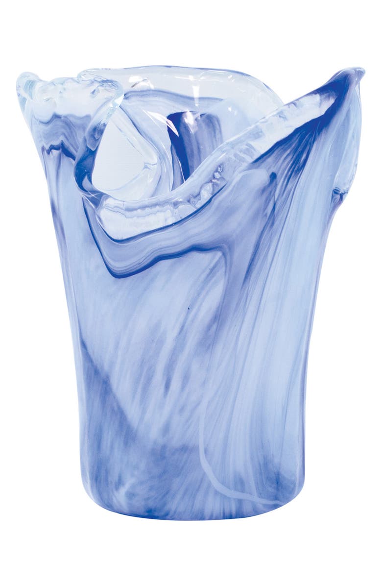 VIETRI Onda Short Glass Vase, Main, color, Cobalt