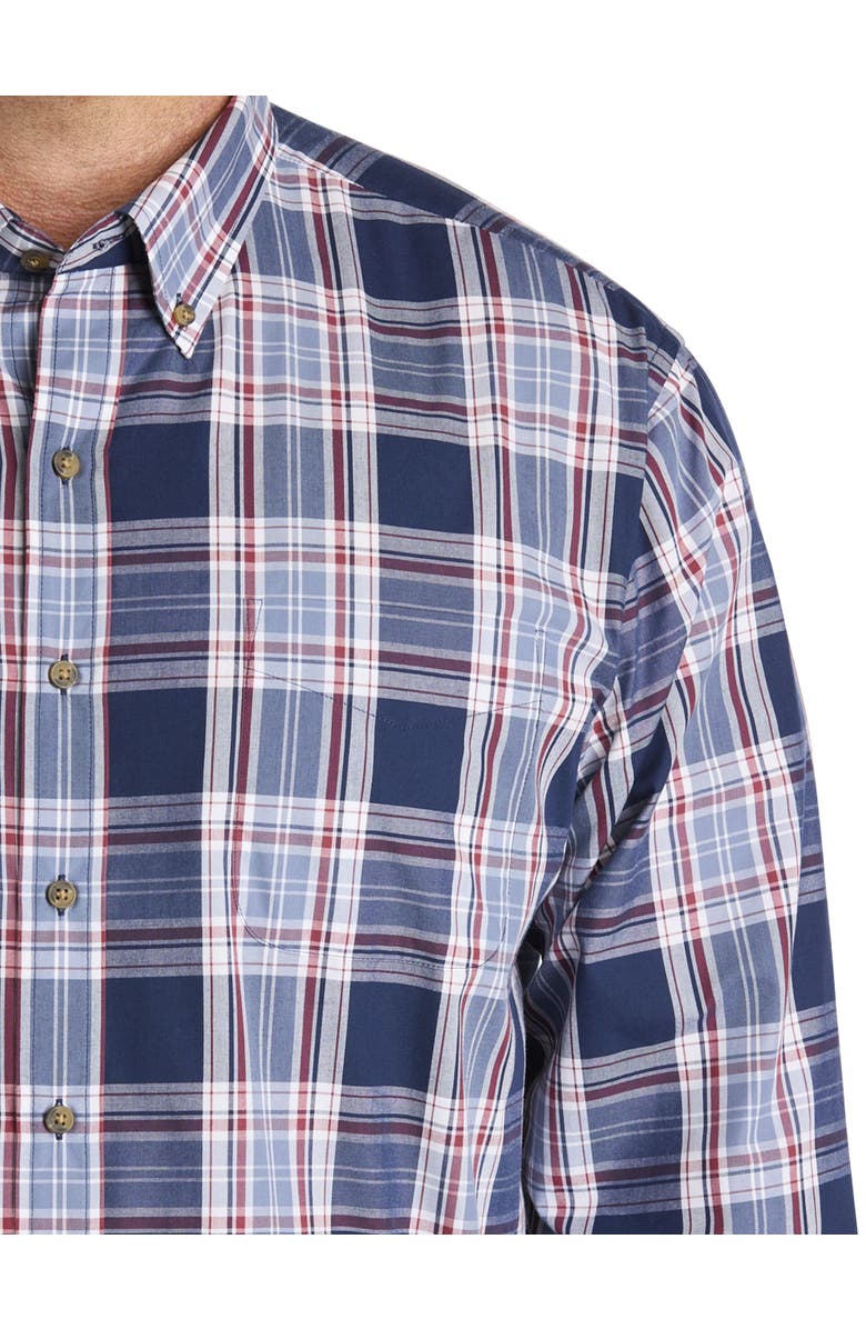 Harbor Bay by DXL Big & Tall Easy-Care Large Plaid Sport Shirt, Alternate, color, Blue