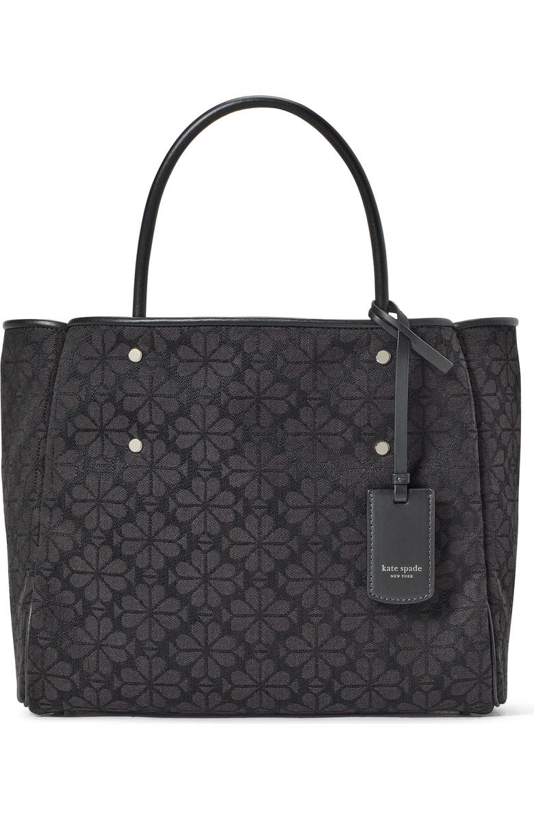 Kate Spade New York spade flower jacquard tote, Main, color, Black Multi.