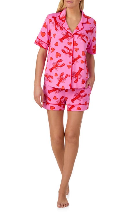 Piped Print Short Pajamas