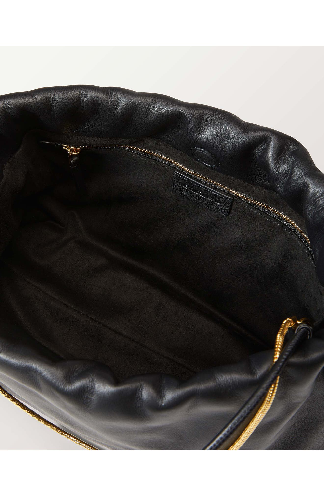 Veronica Beard Stash Leather Drawstring Clutch, Alternate, color, 