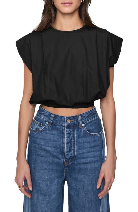 Holly Pleated Poplin Crop Top