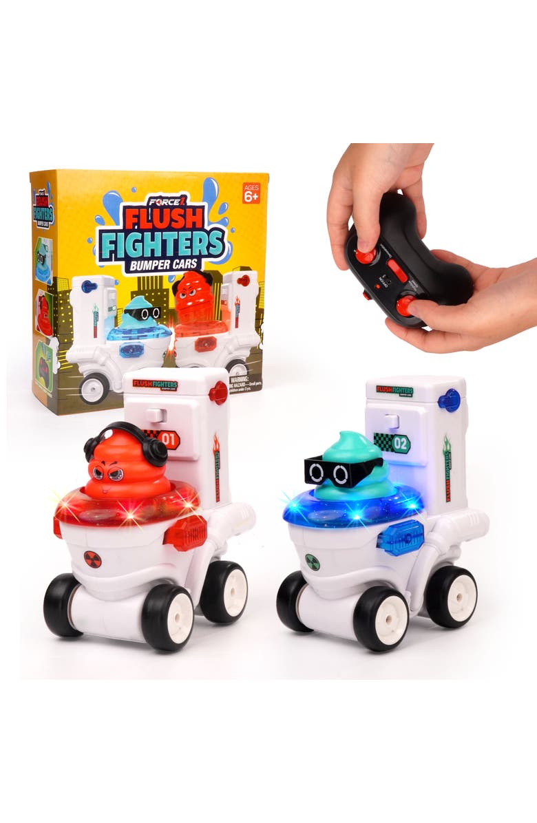 Force1 Flush Fighters Bumper Cars 2pk, Main, color, White, Pink, Blue