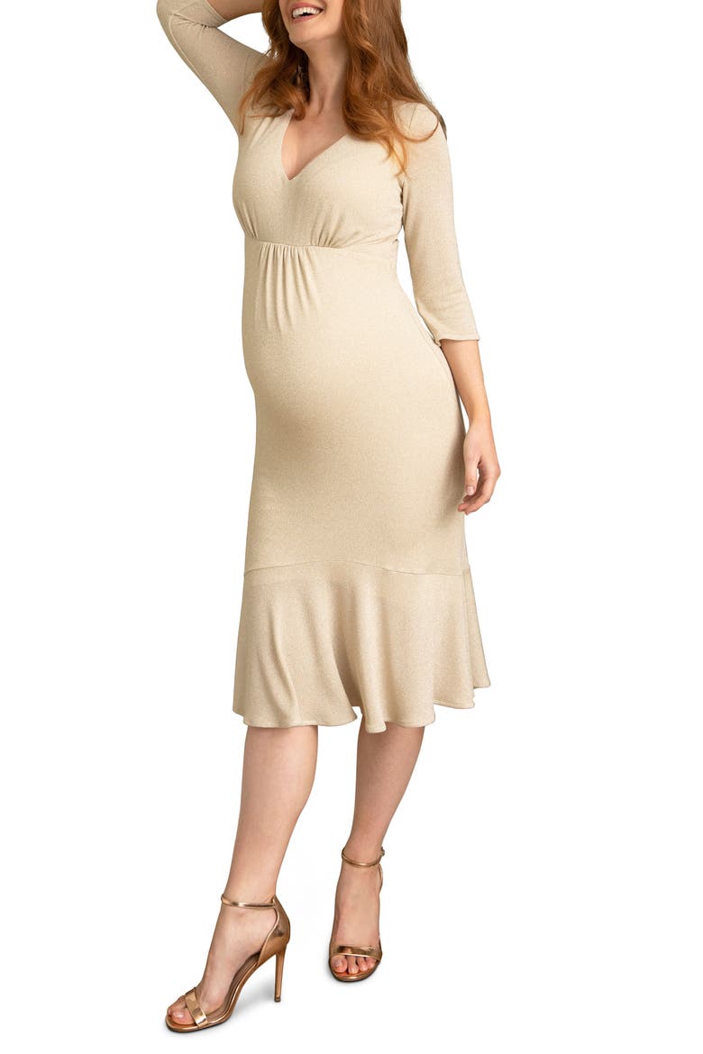 Stella Maternity Dress, Main, color, SPARKLE GOLD
