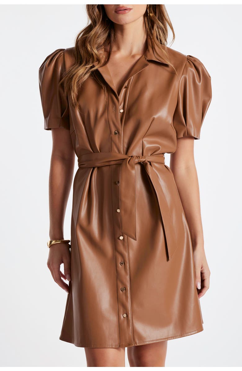 Bishop + Young Clea  Leather Dress, Main, color, Black