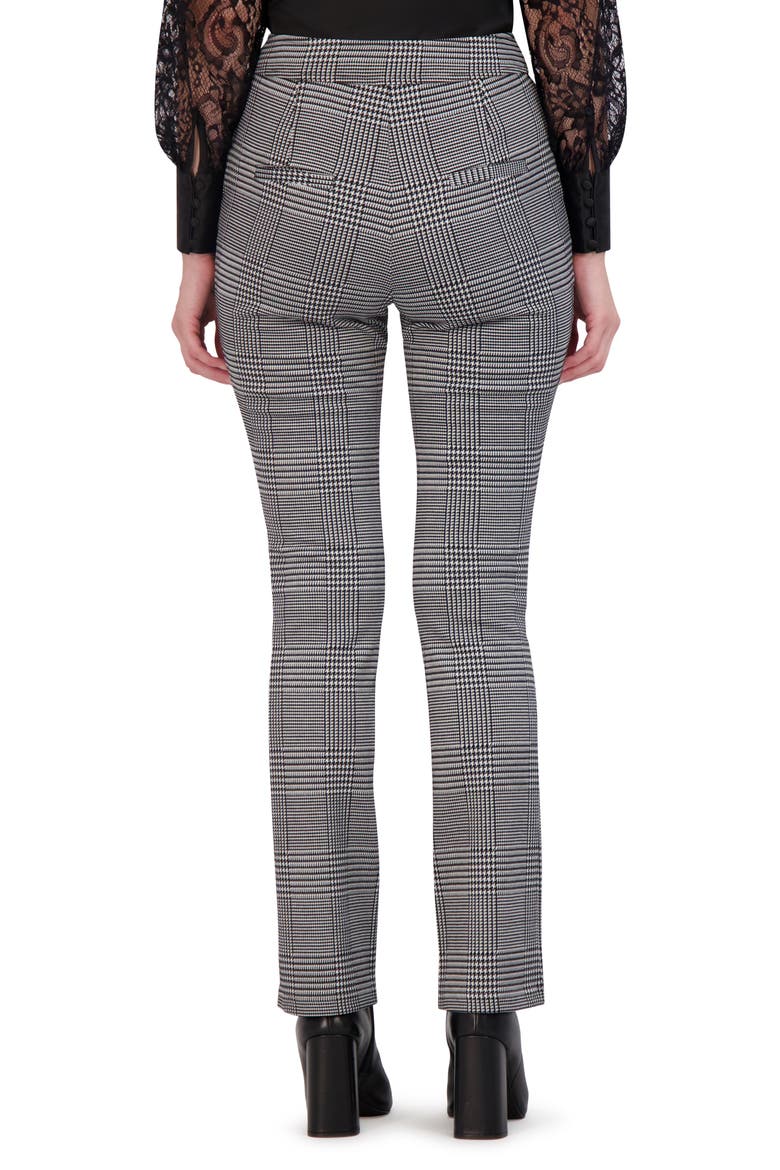 Plaid Knit Mini Bootcut Pants, Alternate, color, BLACK/ WHITE
