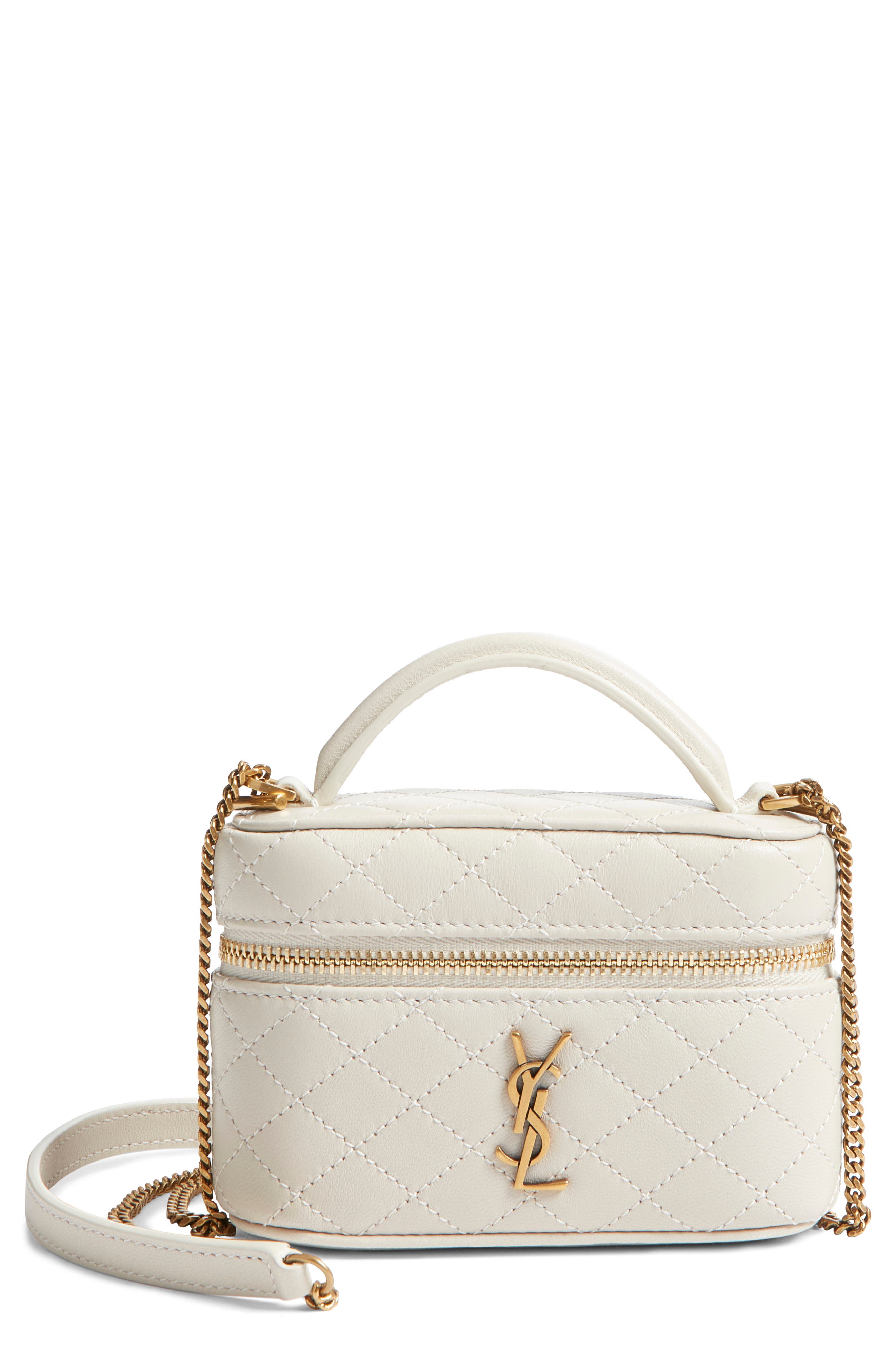 Saint Laurent Micro Gaby Quilted Leather Vanity Crossbody Bag, Main, color, 