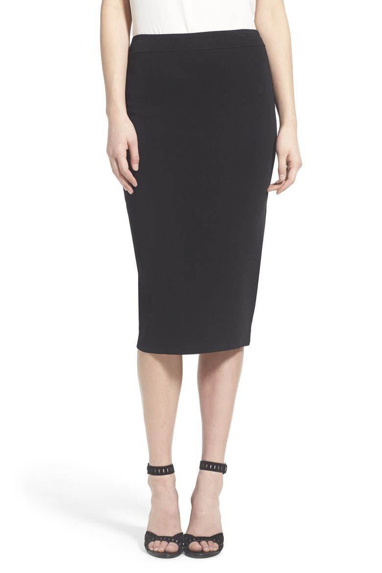 Sweater Knit Pencil Skirt, Main, color, BLACK