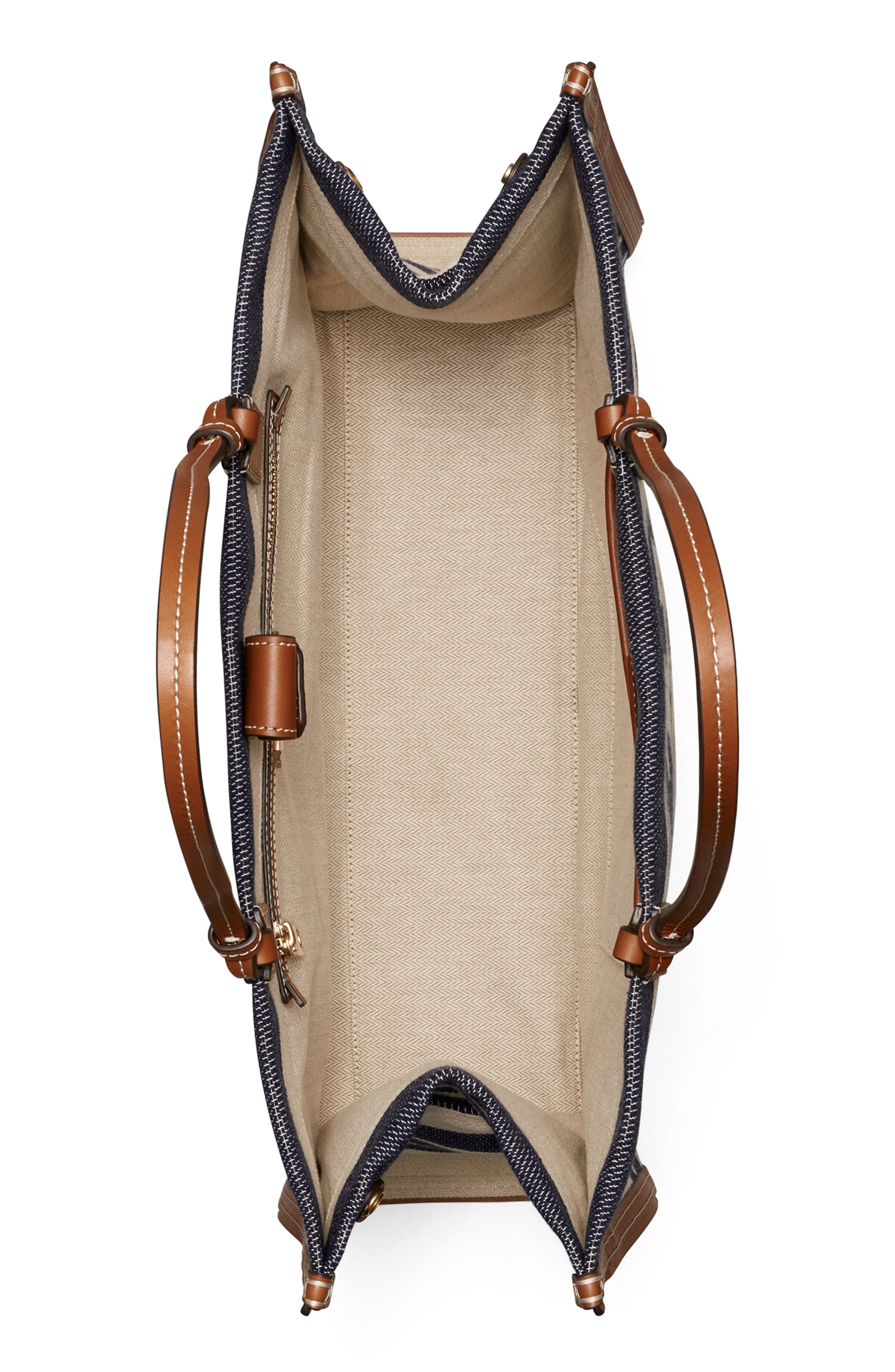 Tory Burch Ella Jacquard Stripe Tote, Alternate, color, 