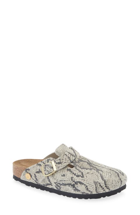 Boston Printed Leather Clog