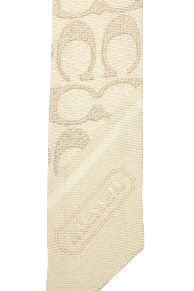 Textured Signature Logo Silk Scarf, Alternate, color, CHALK