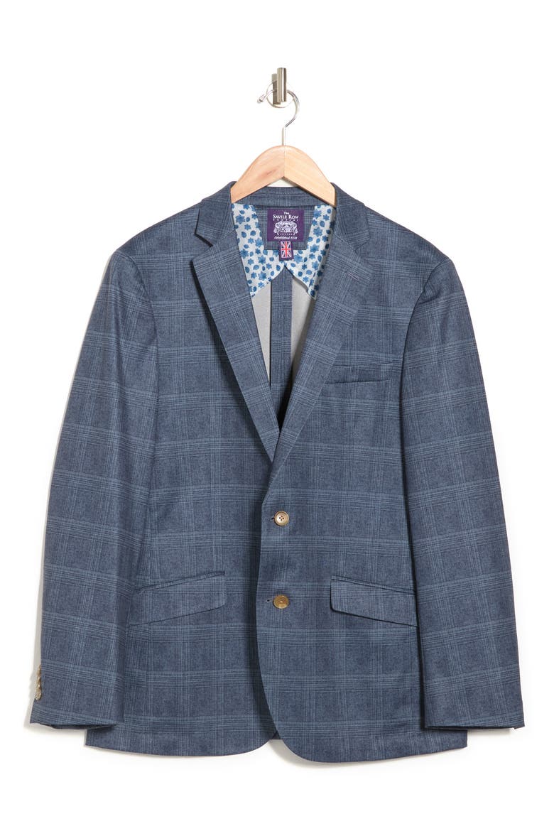 Plaid Knit Blazer, Alternate, color, BLUE