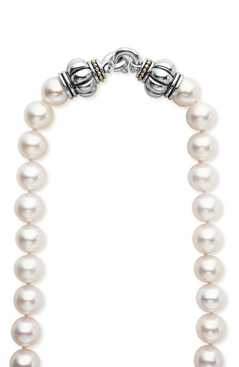 LAGOS Luna Freshwater Pearl Necklace, Alternate, color, Silver