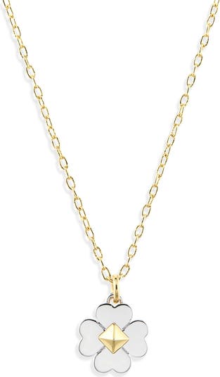 Kate Spade New York two-tone clover pendant necklace