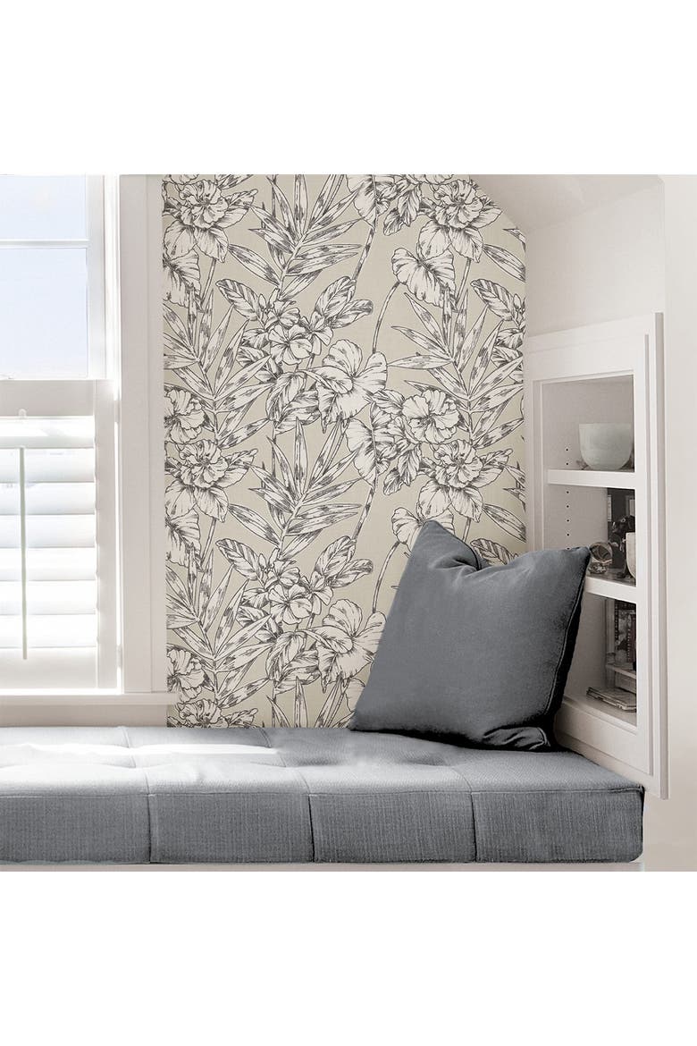 Grey Cayman Peel & Stick Wallpaper, Main, color, NEUTRAL