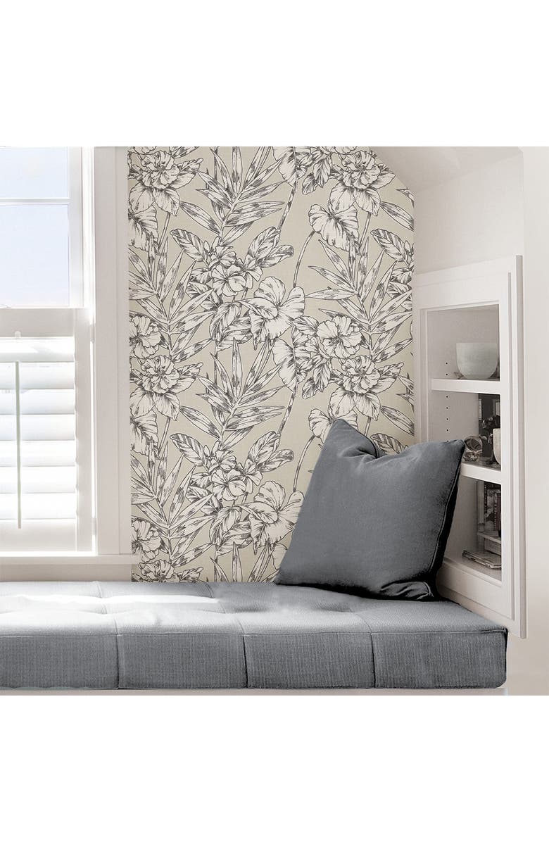 Wallpops Grey Cayman Peel & Stick Wallpaper, Main, color, Neutral