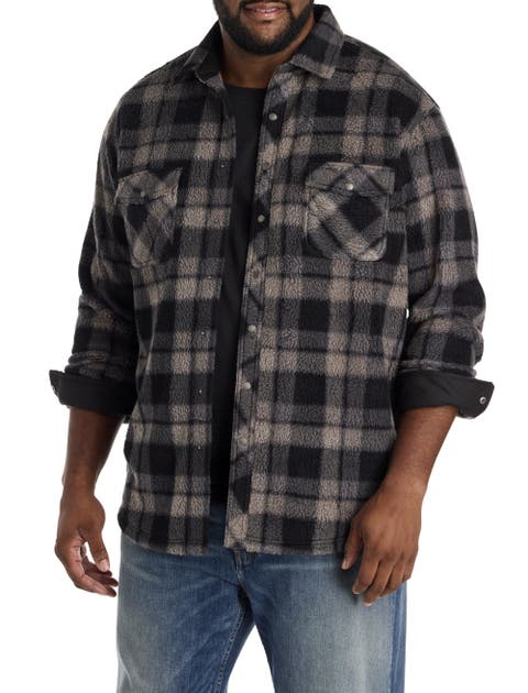 Big & Tall Glacier Plaid Superfleece Flannel Shirt Jacket