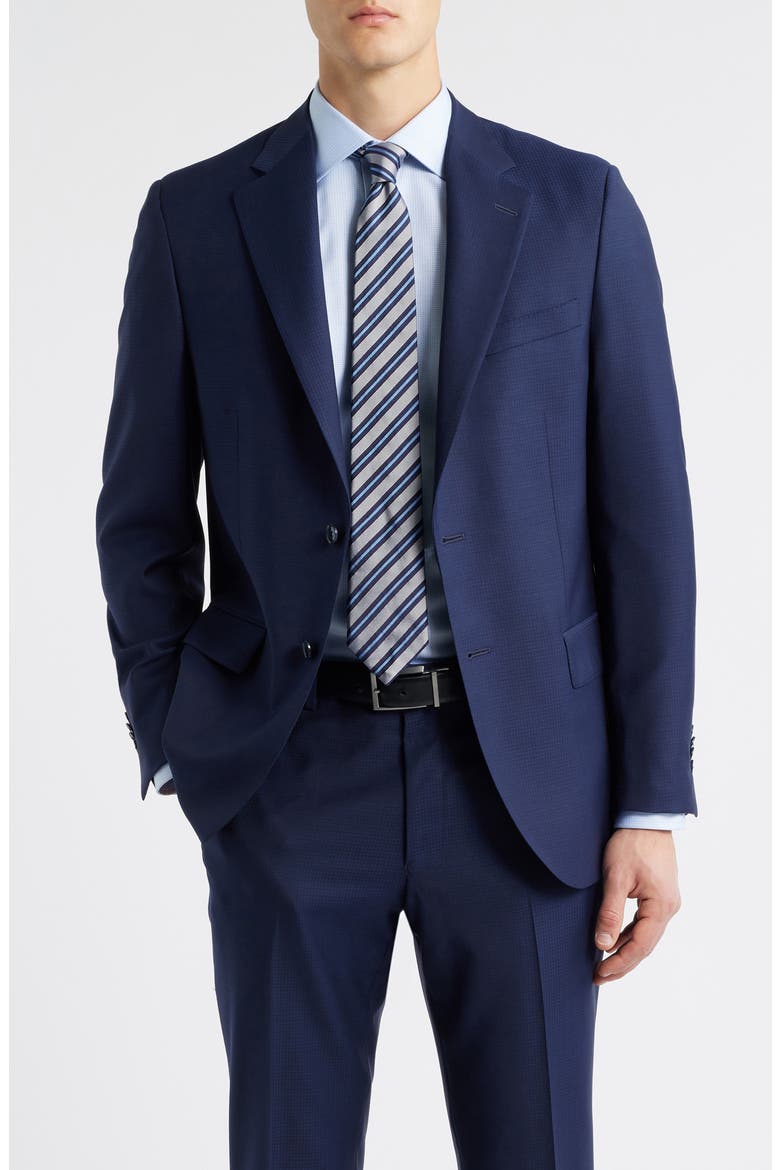 Hartford Classic Fit Navy Textured Check Wool Suit, Alternate, color, NAVY