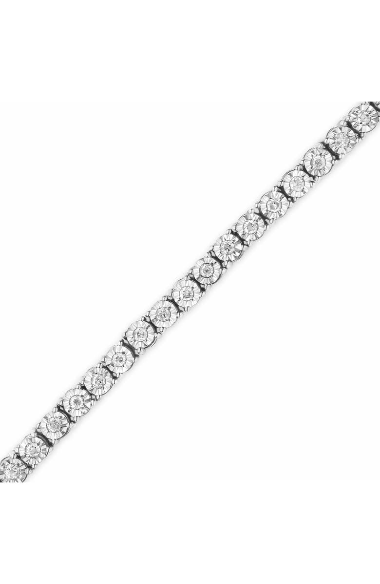 Haus of Brilliance IGI Certified Silver 1.0 Cttw Miracle-Set Diamond Miracle Plate Tennis Bracelet, Alternate, color, Silver