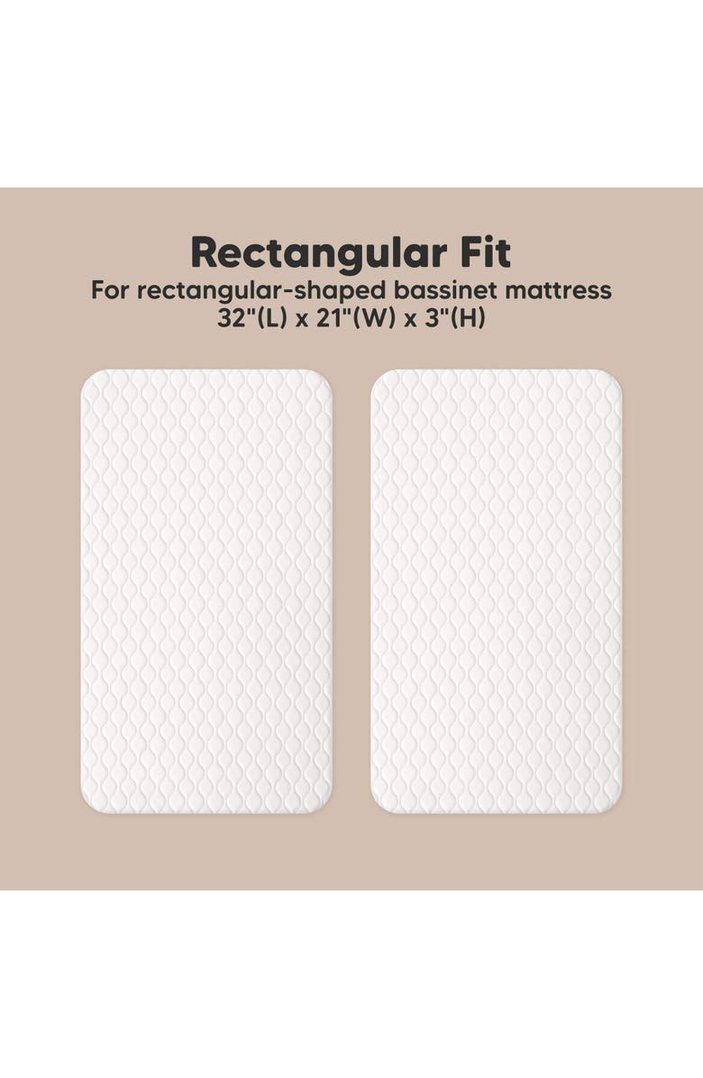 KeaBabies 2-Pack Mavy Protect+ Waterproof Bassinet Mattress Protectors, Alternate, color, Soft White