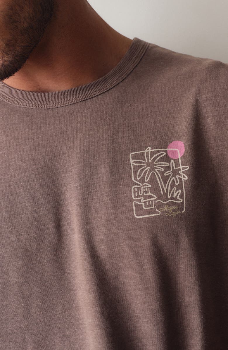 Marine Layer Hemp & Cotton Graphic T-Shirt, Alternate, color, Coffee Quartz