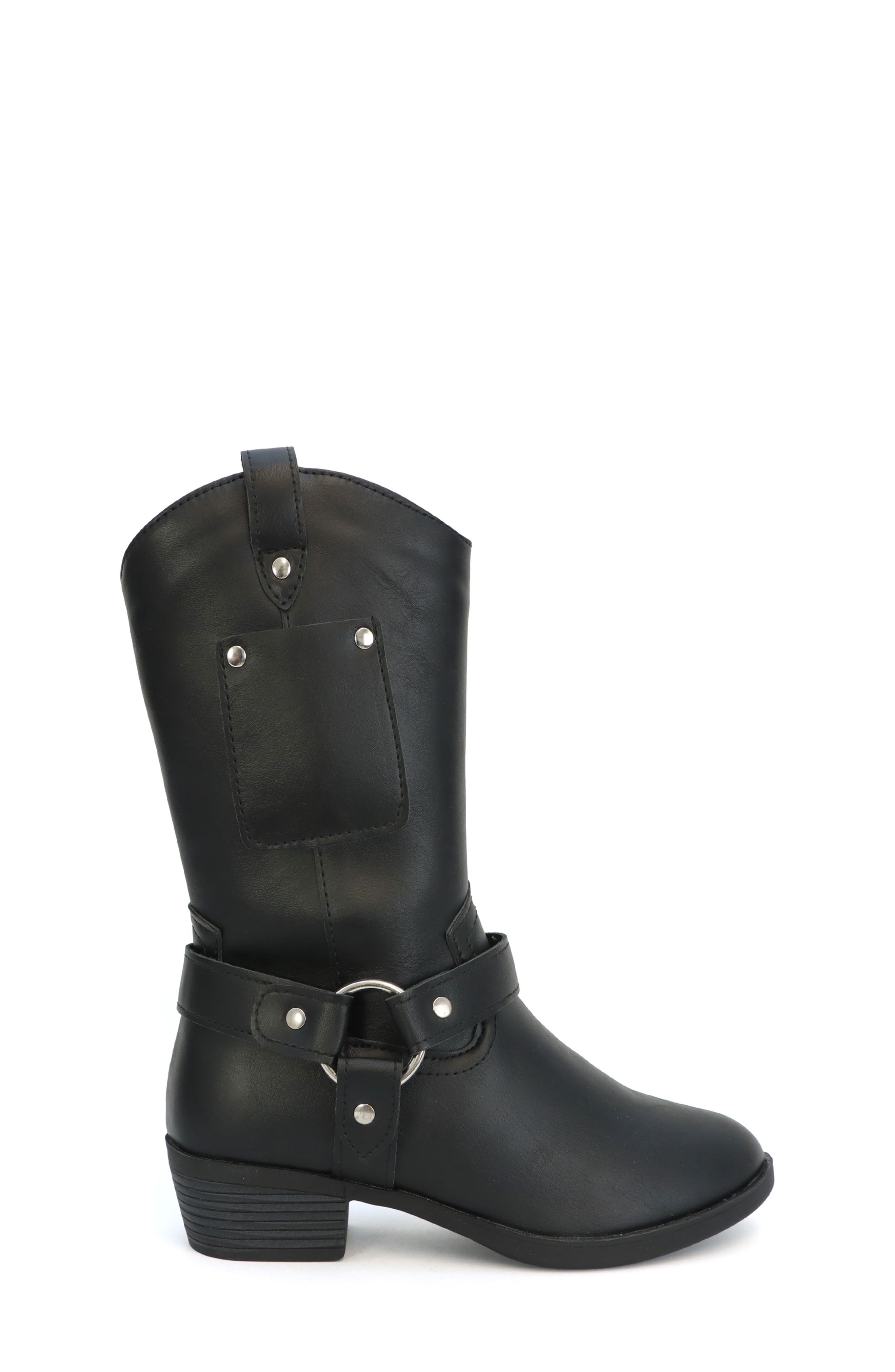 YOKI Kids' Pocket Cowboy Western Boot, Alternate, color, Black