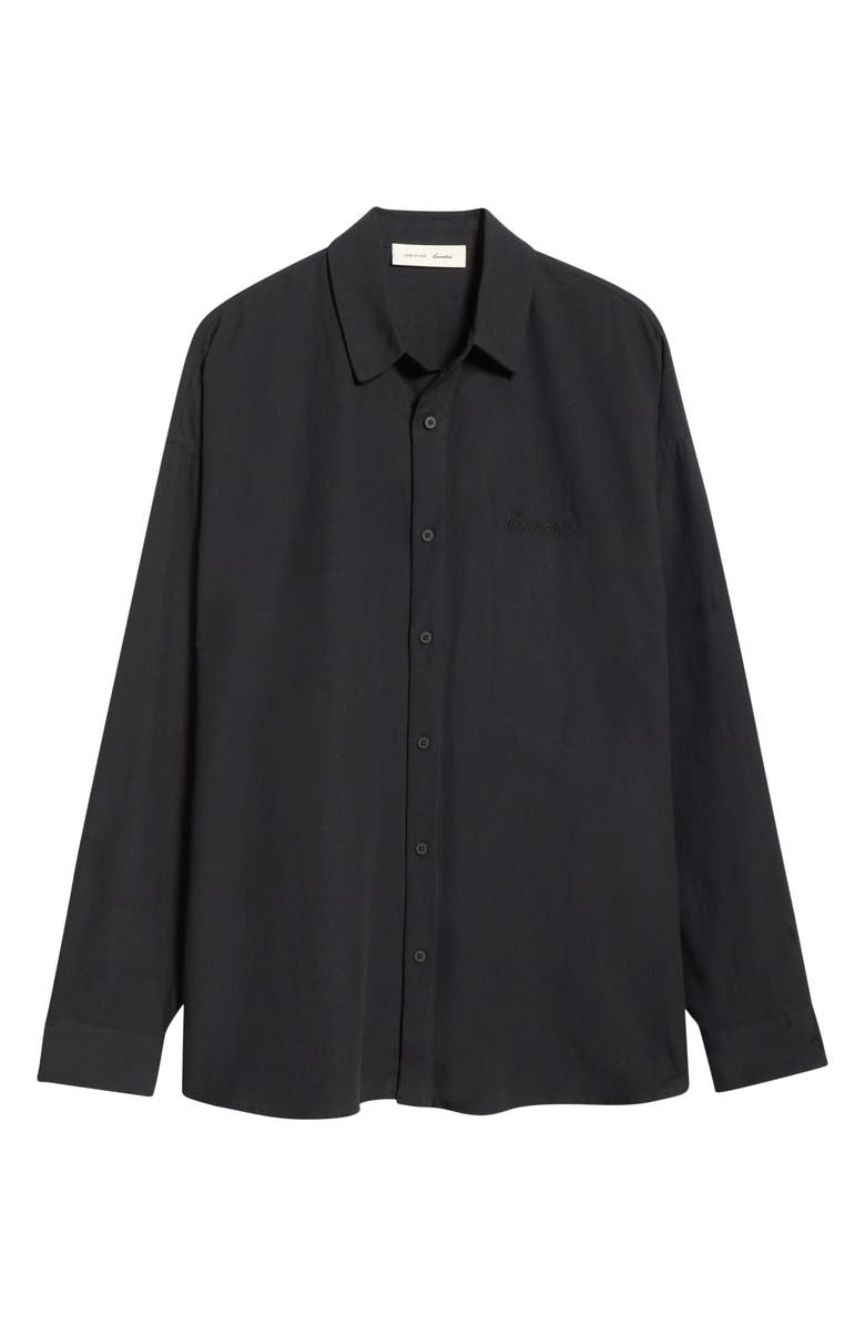 Fear of God Essentials Signature Button Front Shirt, Alternate, color, Vintage Black