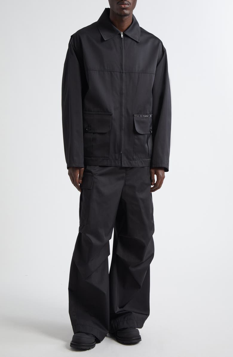 Marni Water Repellent Taffeta Jacket, Alternate, color, 00N99 Black