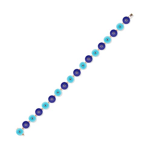 Campbell + Charlotte Evolve Stone Inlay Bracelet In Blue
