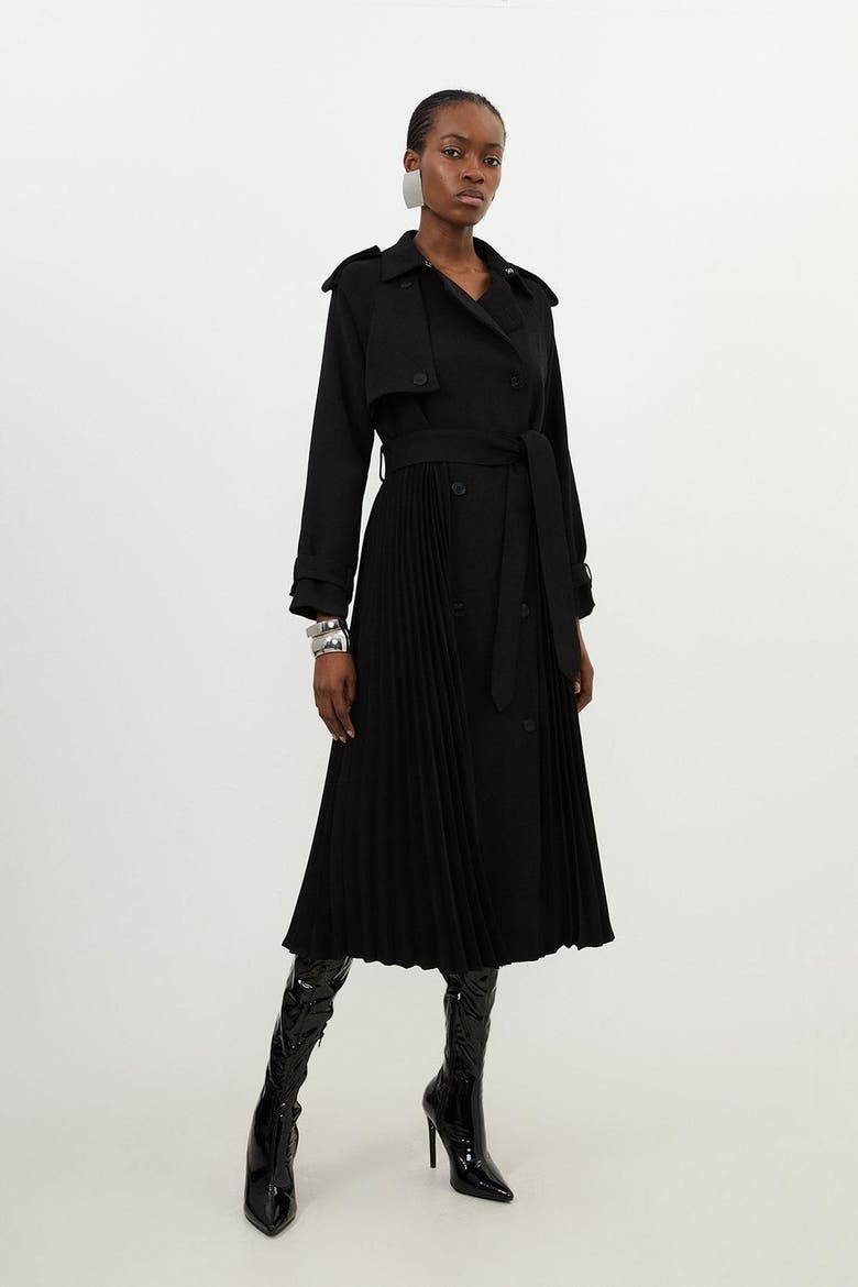 Belted Trench Coat, Main, color, Black