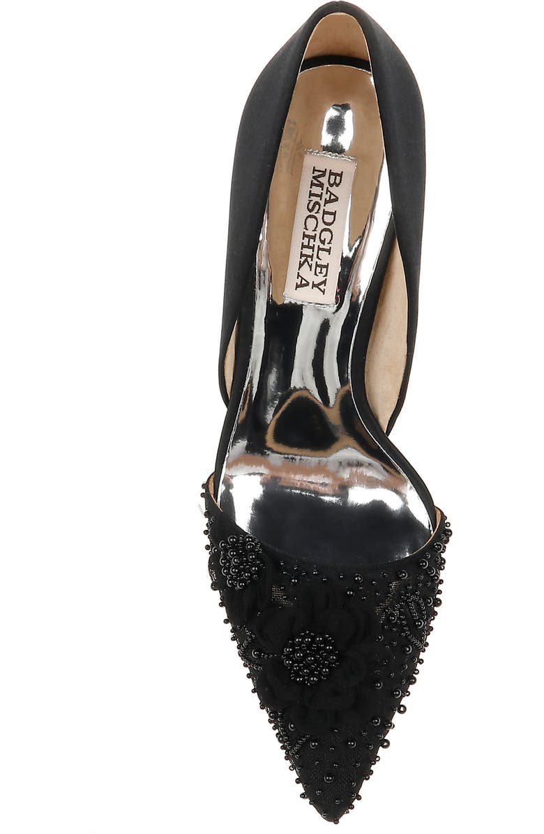 Badgley Mischka Collection Ophelia Beaded Floral Pointed Toe Pump (Women) | Nordstrom