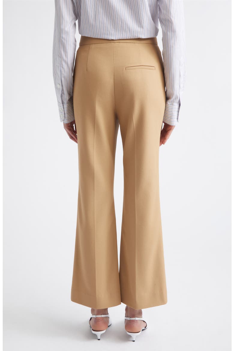 High Waist Organic Cotton Flare Pants, Alternate, color, HONEY